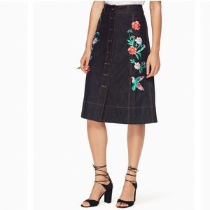 kate spade new york embellished denim skirt